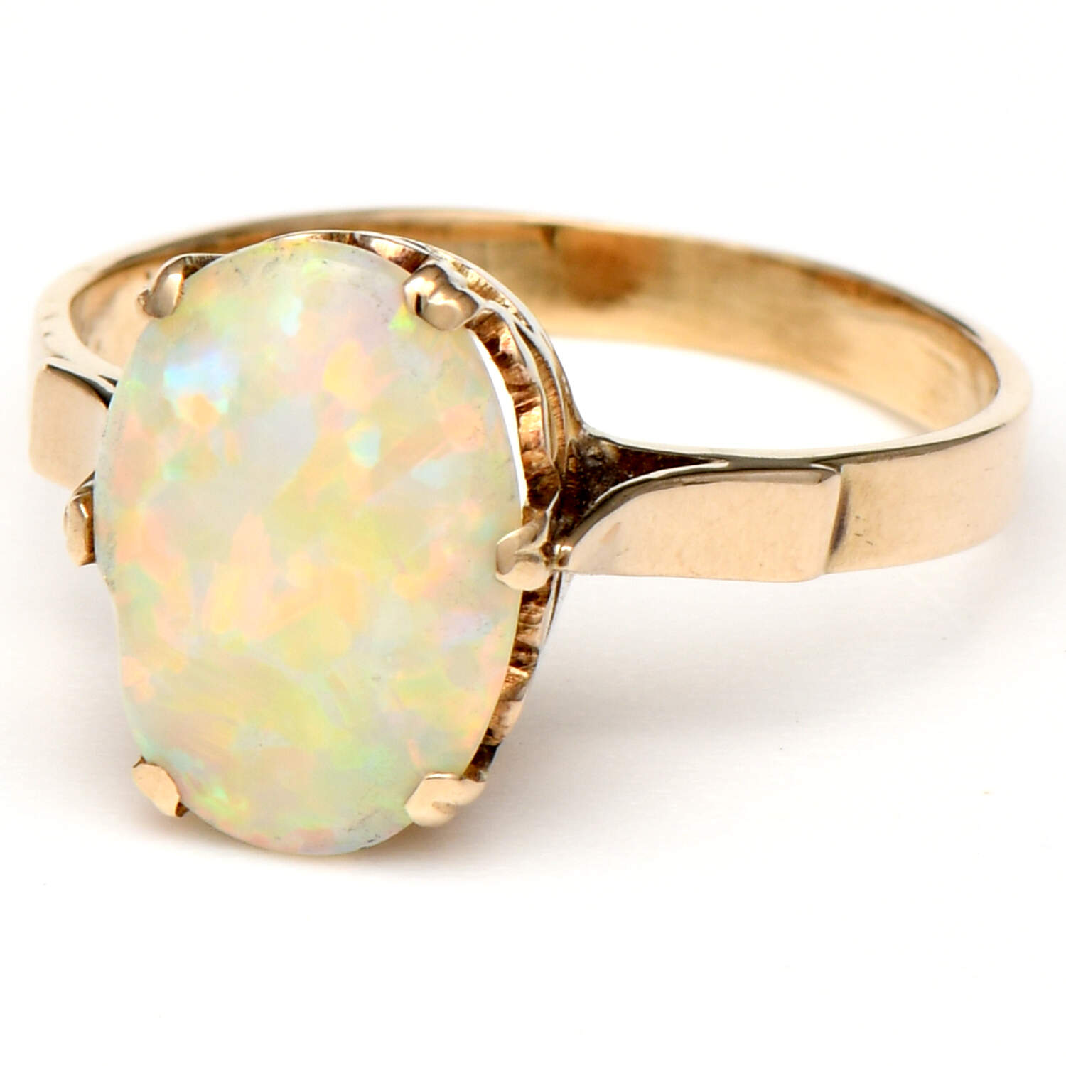 14KY Colorful Crown White Opal(1.40) Ring-1