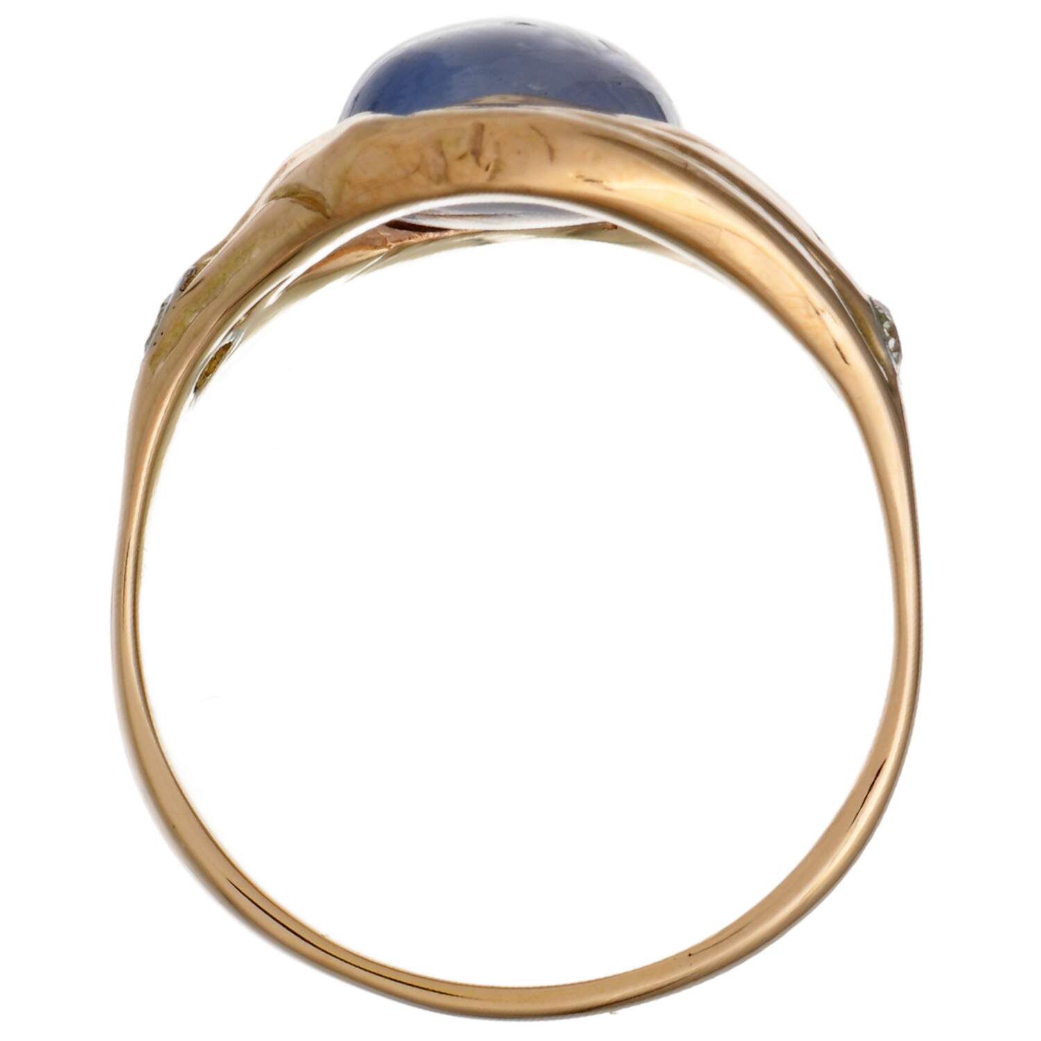 14KY Platinum Star Sapphire(4.45) & Diamond Accent(0.07) Ring-5