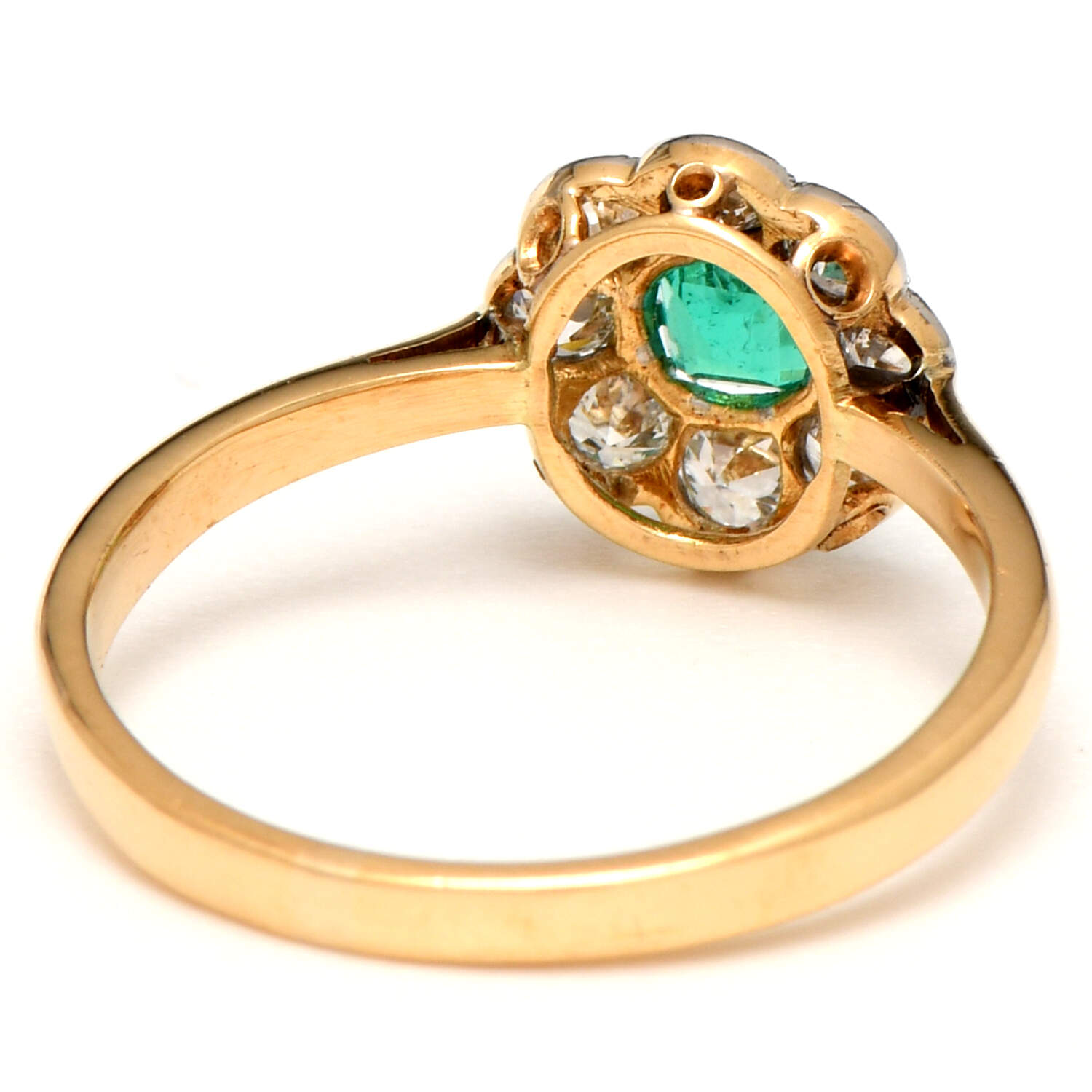 18KY Platinum Treated Emerald(0.32) & Diamond(0.39) Ring-2