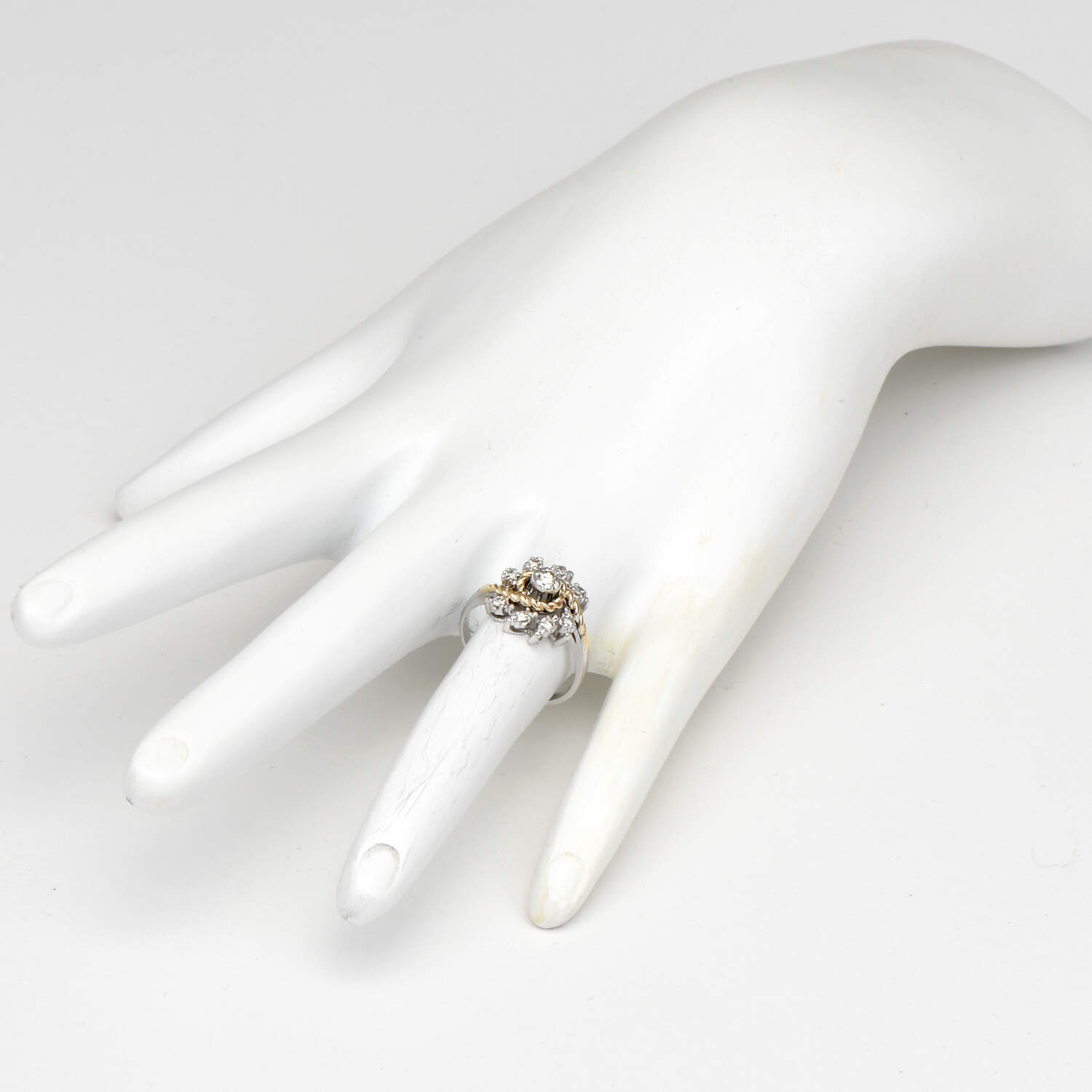 14KWY Vintage Diamond(0.17) Cluster Ring-6