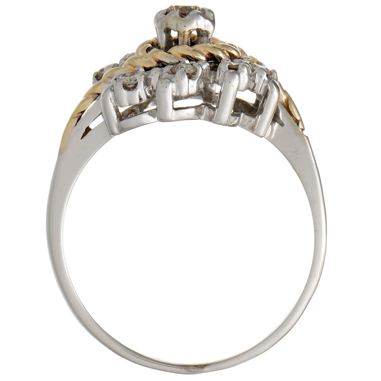 14KWY Vintage Diamond(0.17) Cluster Ring-5