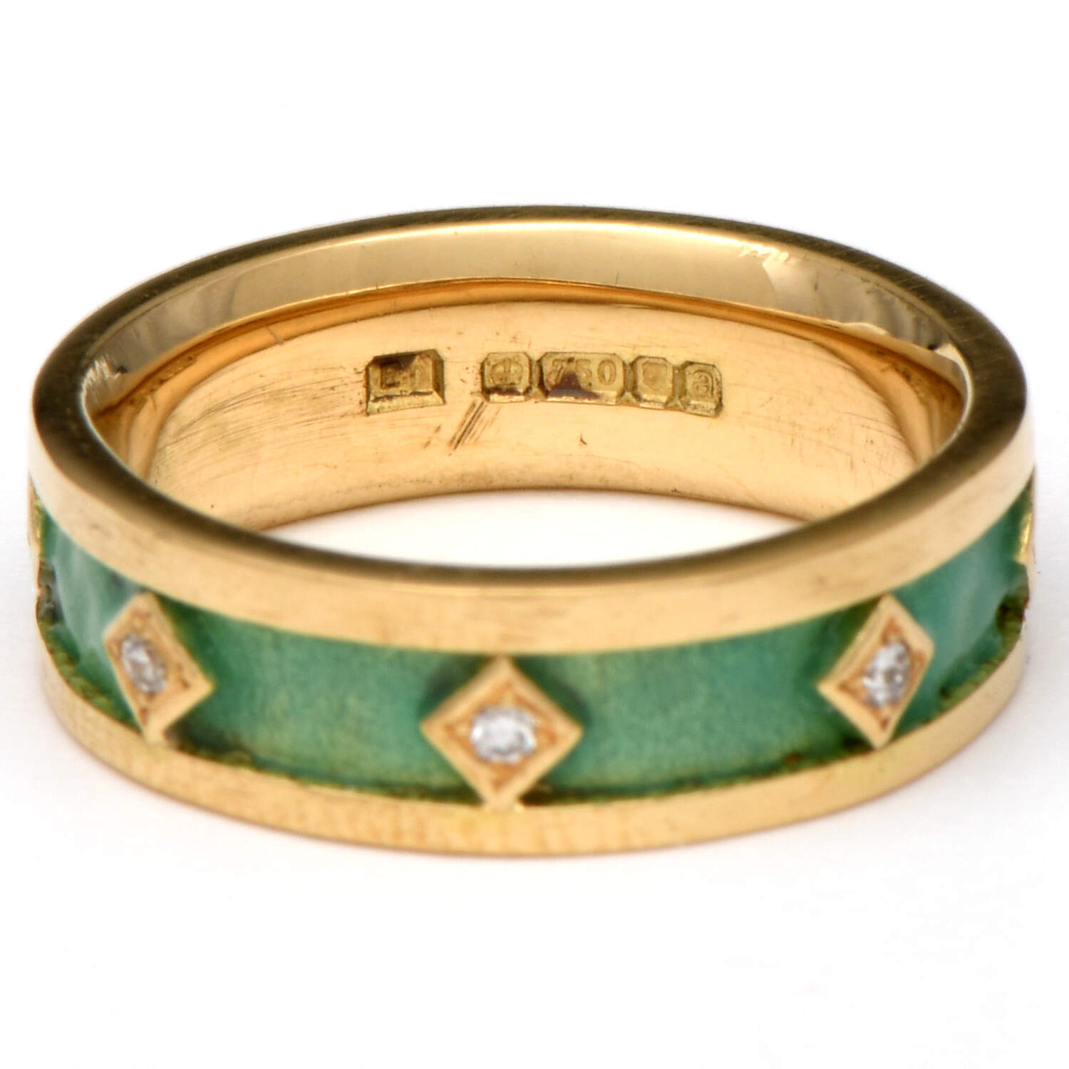 18KY Diamond(0.12) & Enamel Eternity Band Ring-2