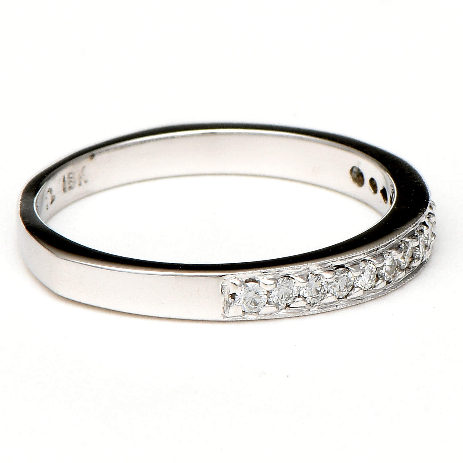 18KW Diamond(0.30) Half Eternity Band Ring-4
