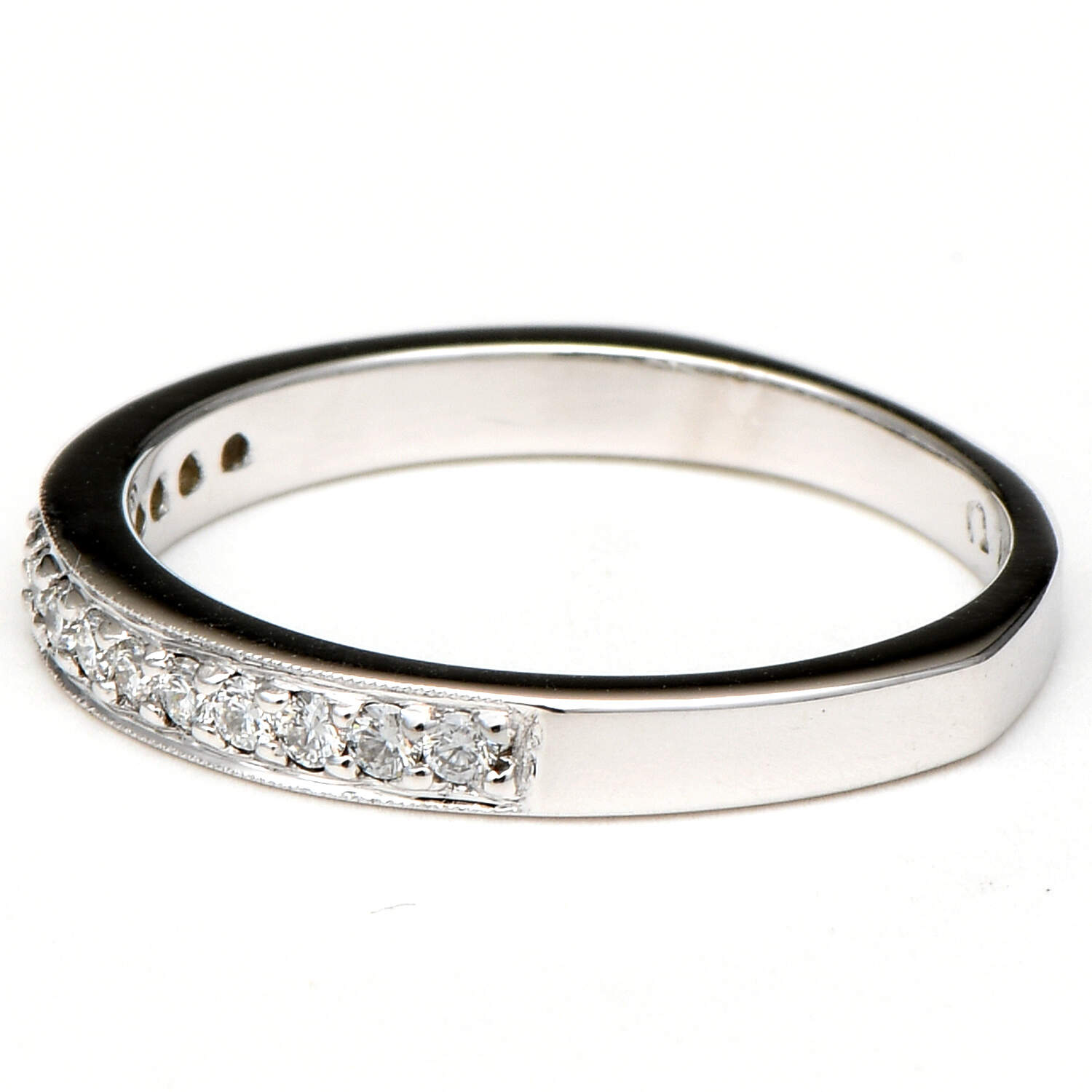 18KW Diamond(0.30) Half Eternity Band Ring-3