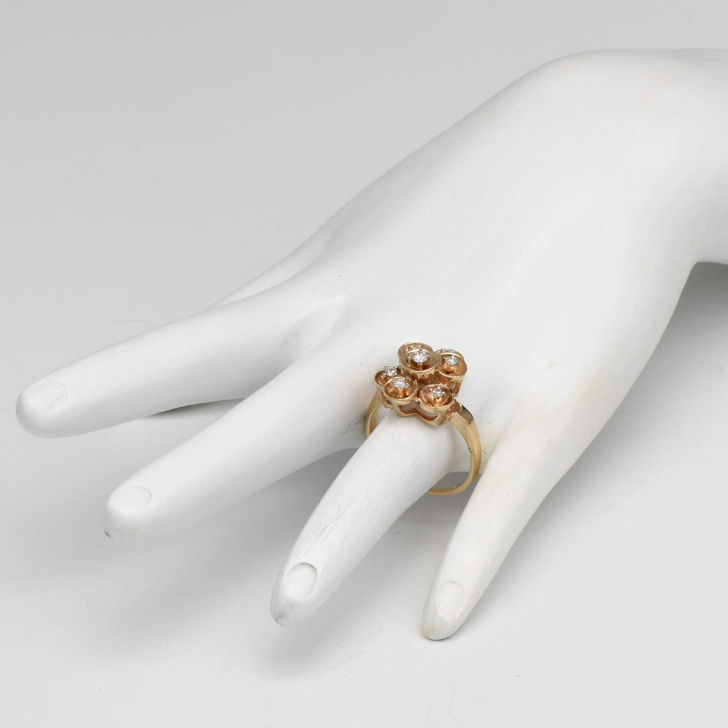 14KY Modern Diamond (0.32) Cluster Ring-6