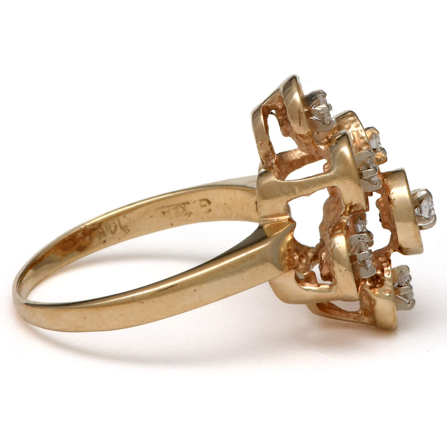14KY Modern Diamond (0.32) Cluster Ring-4