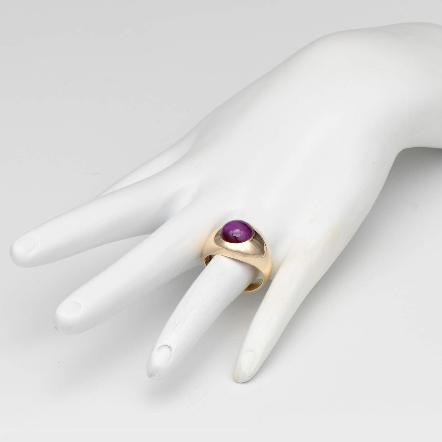 10KY Vintage Synthetic Star Ruby Band Ring-6