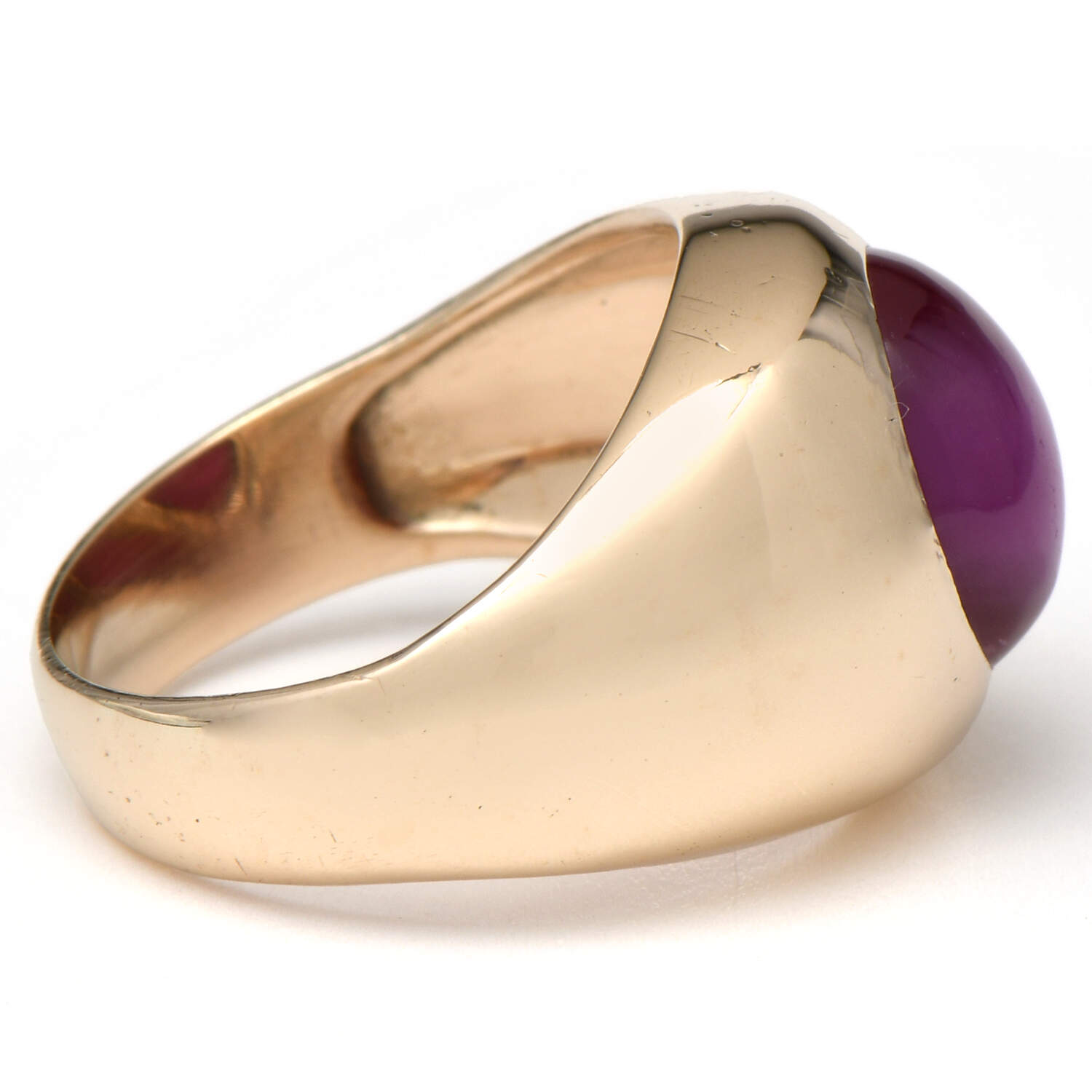 10KY Vintage Synthetic Star Ruby Band Ring-4