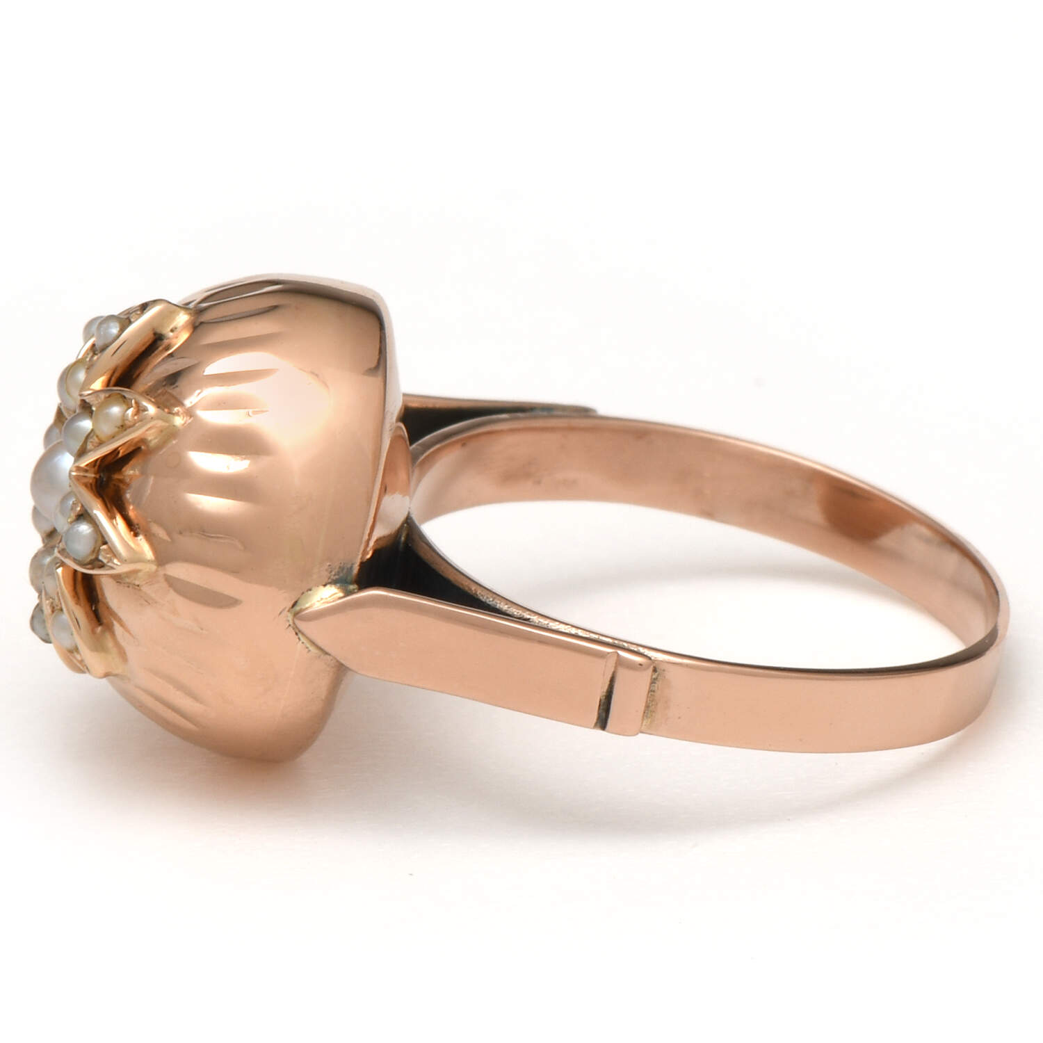 17KR Vintage Seed Pearl Starburst Dome Ring-3