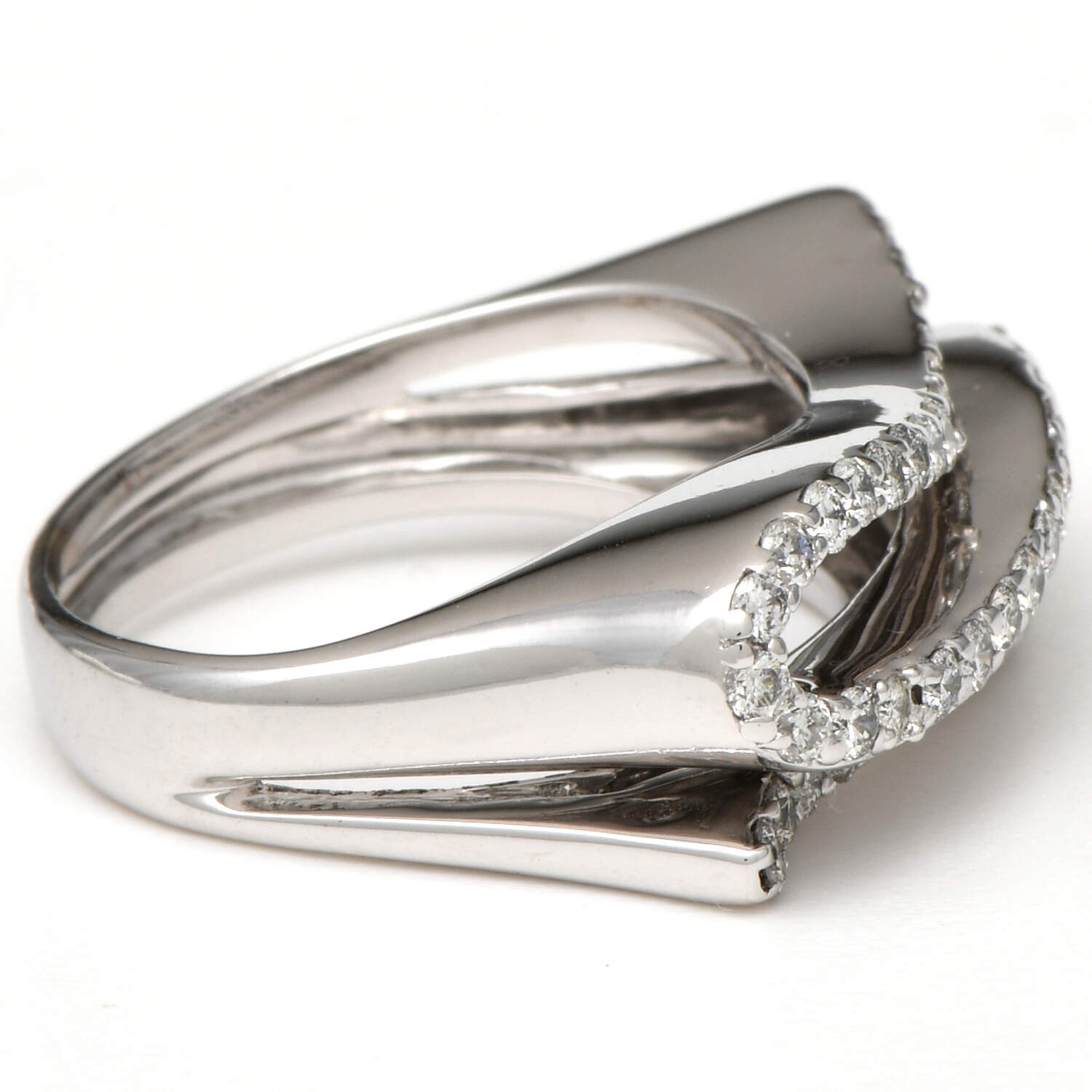 18KW Diamond (0.94) Pave Swirl Ring-4