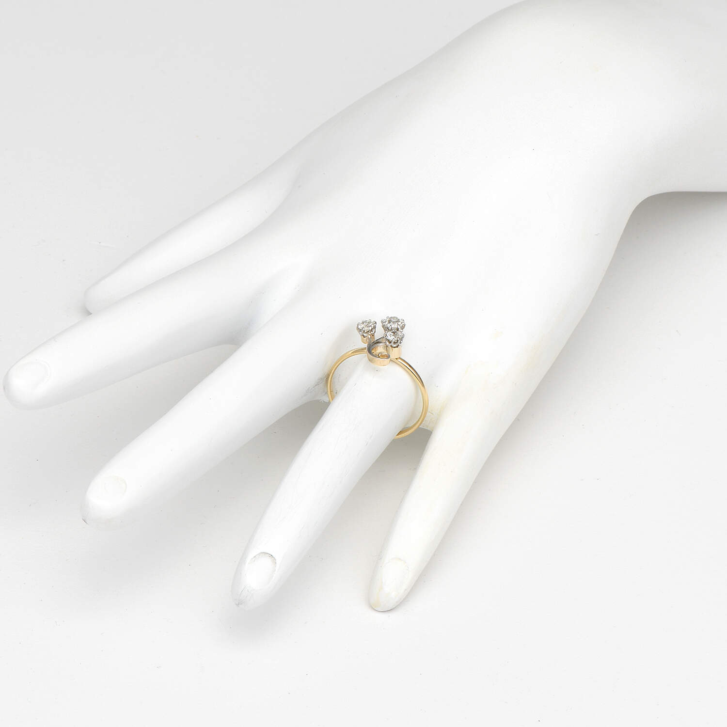 18KY Art Nouveau Diamond(0.46) Floral Ring-6