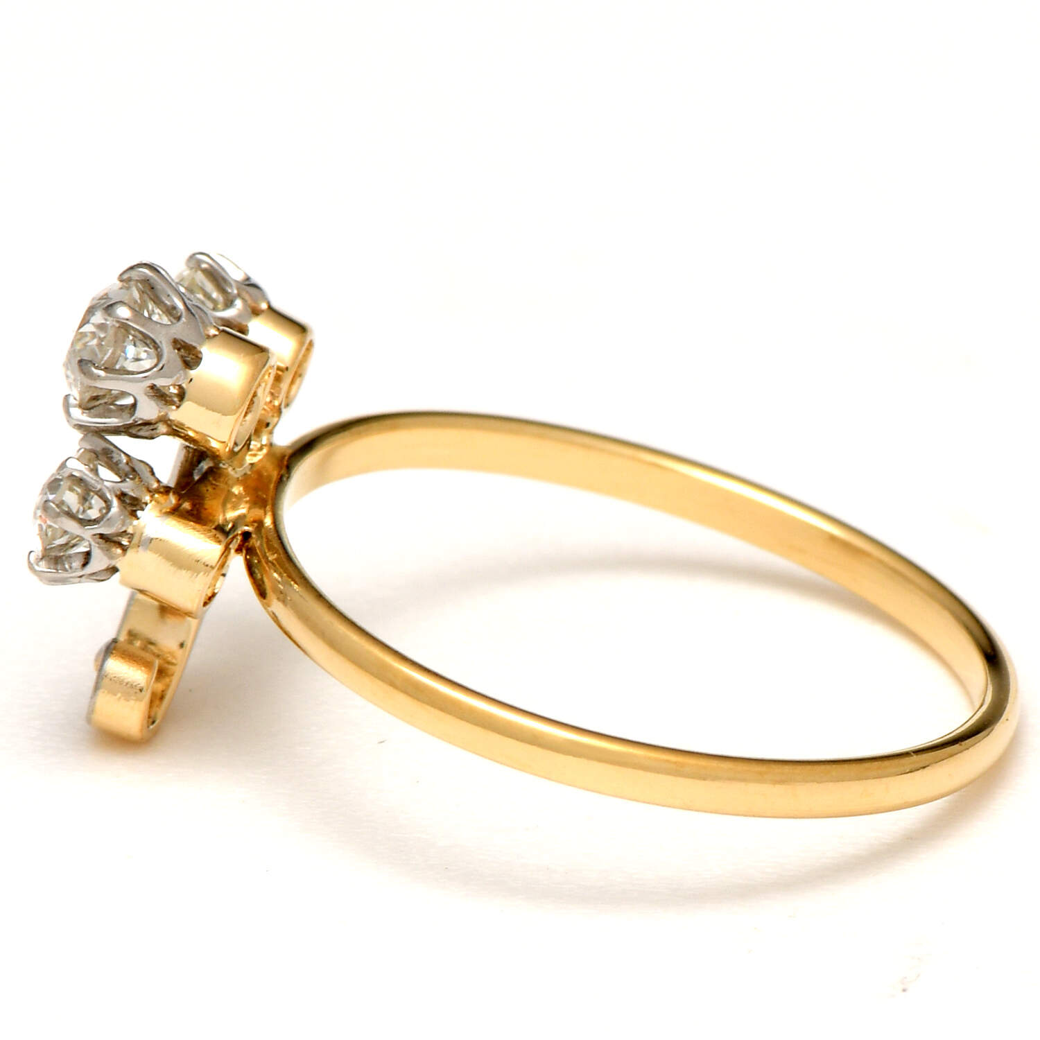 18KY Art Nouveau Diamond(0.46) Floral Ring-3