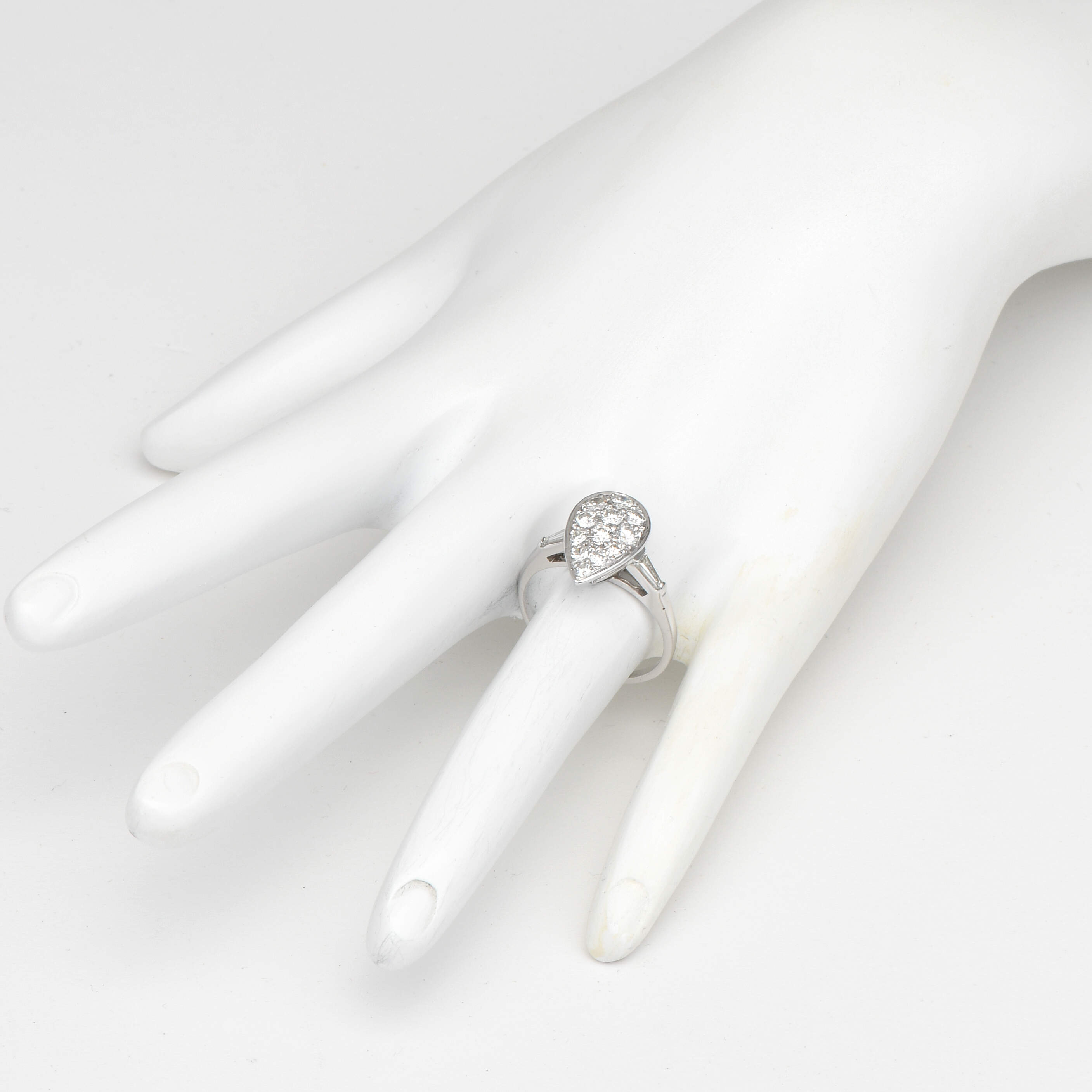 14KW Diamond (0.60) Pear Shaped Cluster Ring-6