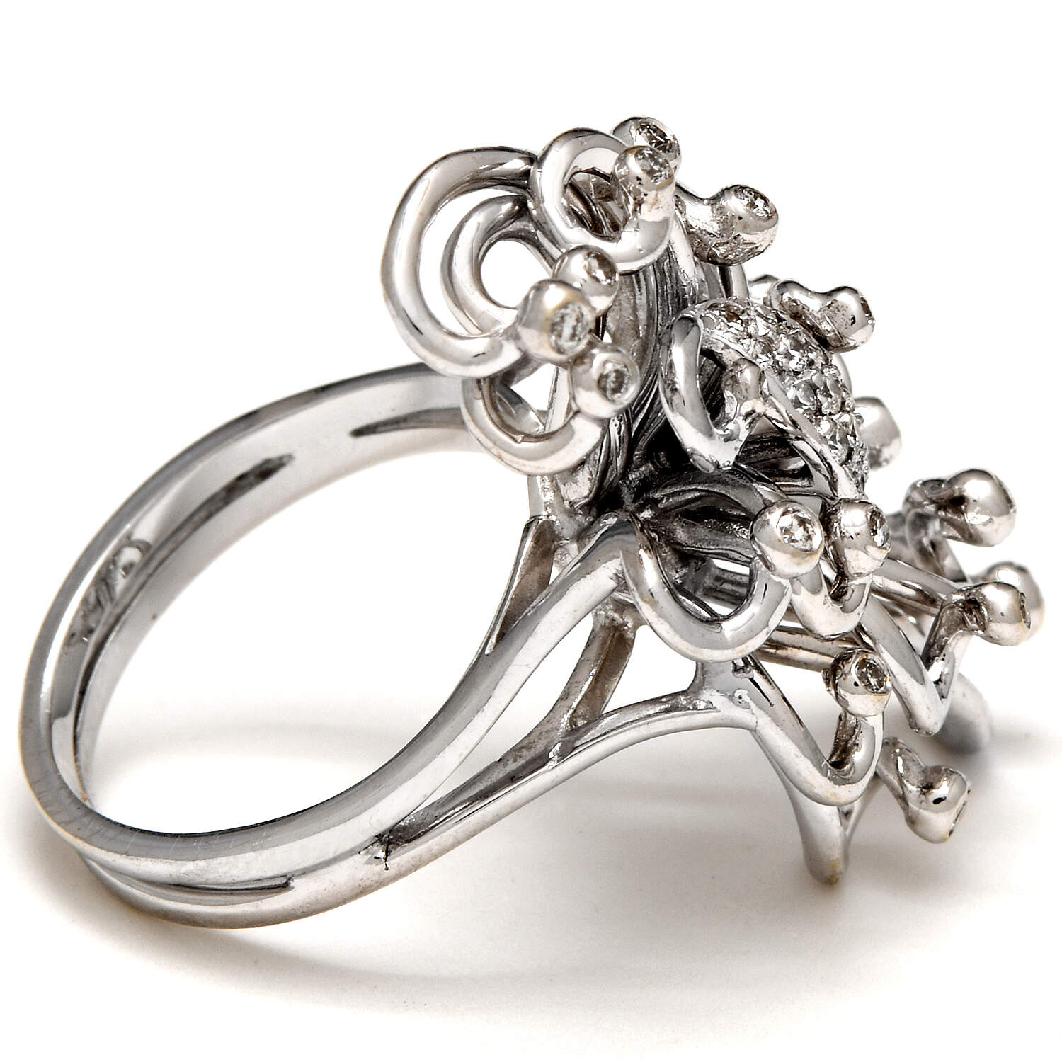 14KW Diamond(0.53) Leaf & Vine Custom Cocktail Ring-4