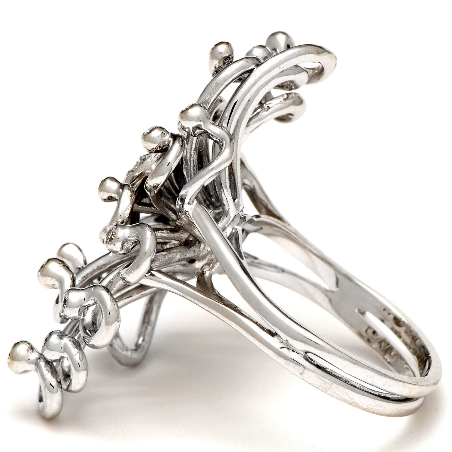 14KW Diamond(0.53) Leaf & Vine Custom Cocktail Ring-3