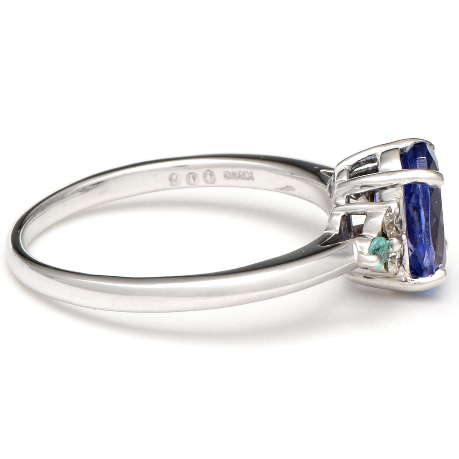 18KW Tanzanite (1.25) Diamond (0.08) & Paraiba Tourmaline (0.04) Ring-4