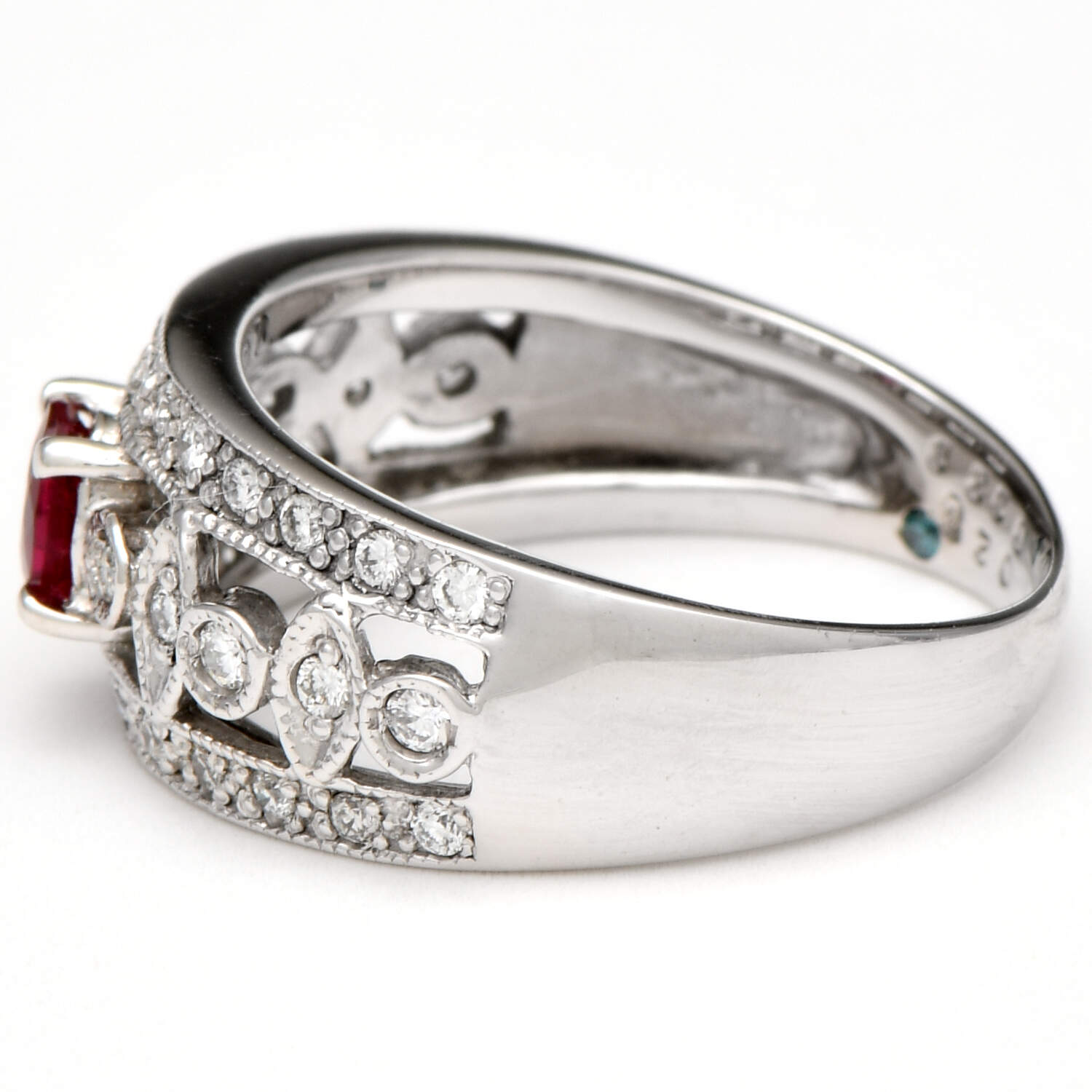 18KW Ruby(0.28) & Diamond (0.30) Band Ring-3