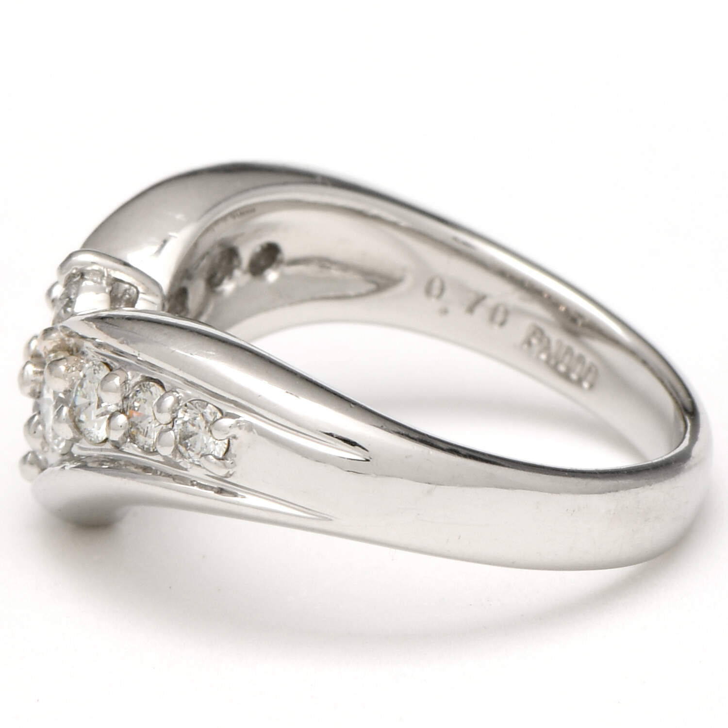 Platinum Diamond (0.80) Chevron Band Ring-4