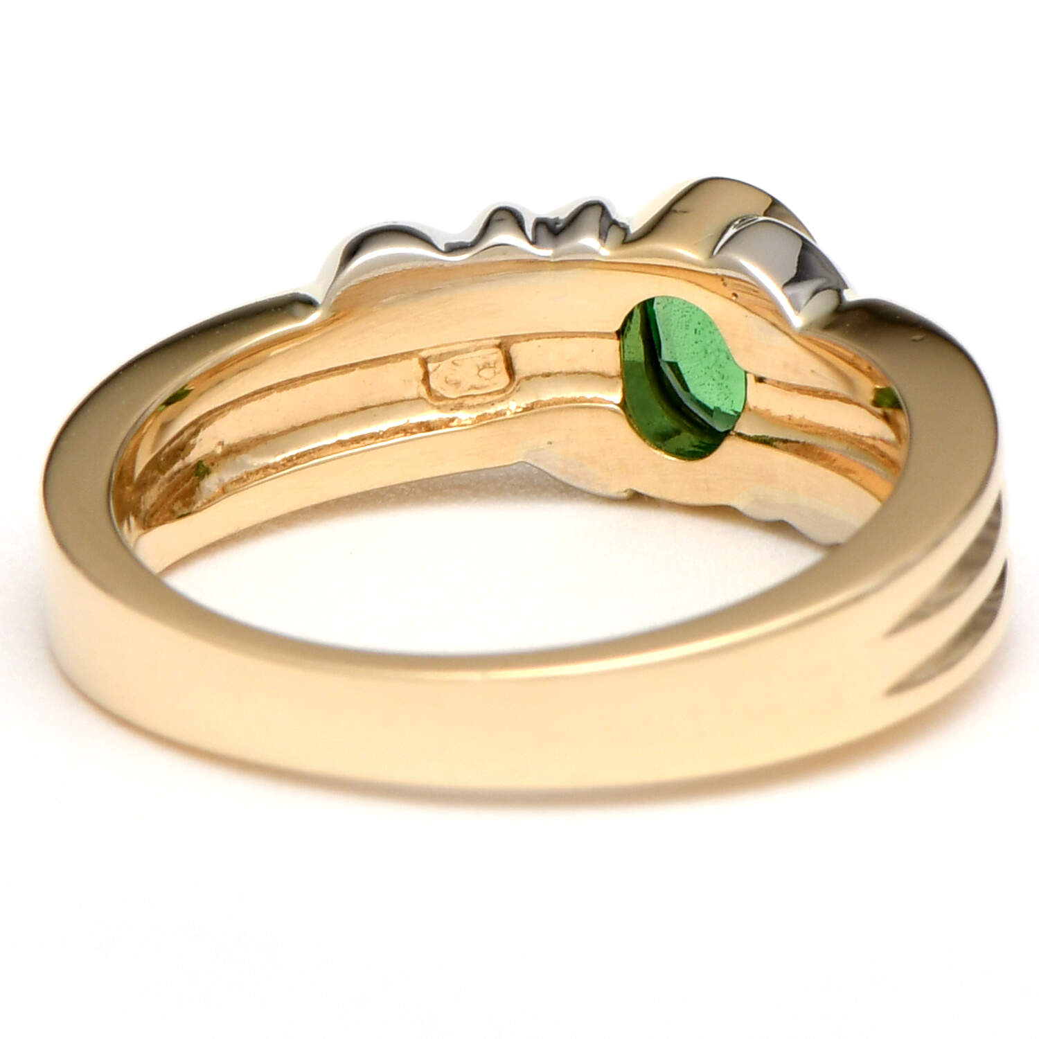 14KYW Tsavorite Garnet (0.48) Band Ring-2