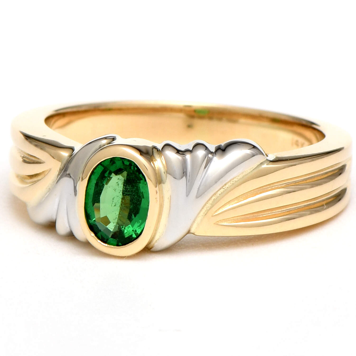 14KYW Tsavorite Garnet (0.48) Band Ring-1
