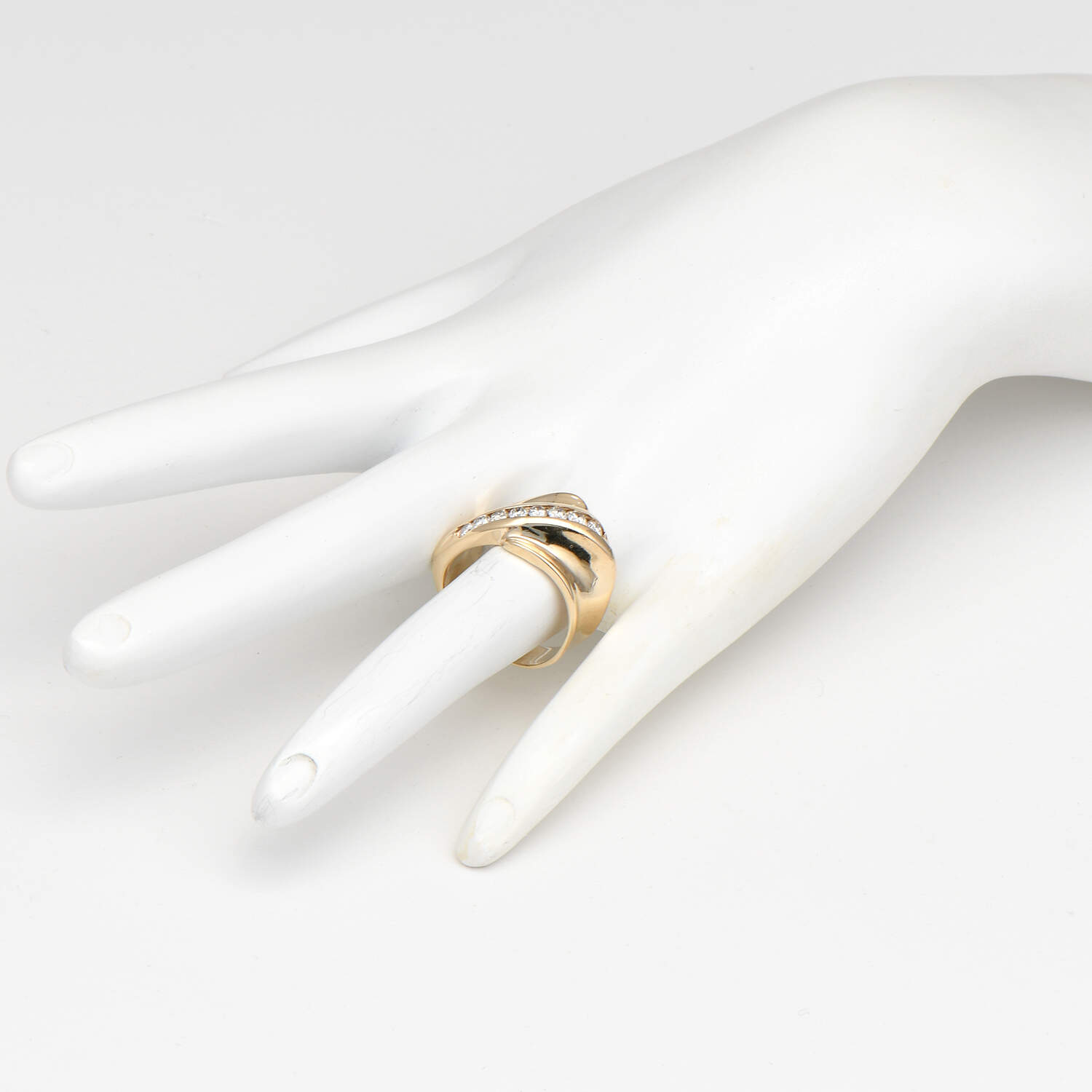 14KY Diamond(0.52) Sculptural Band Ring-6