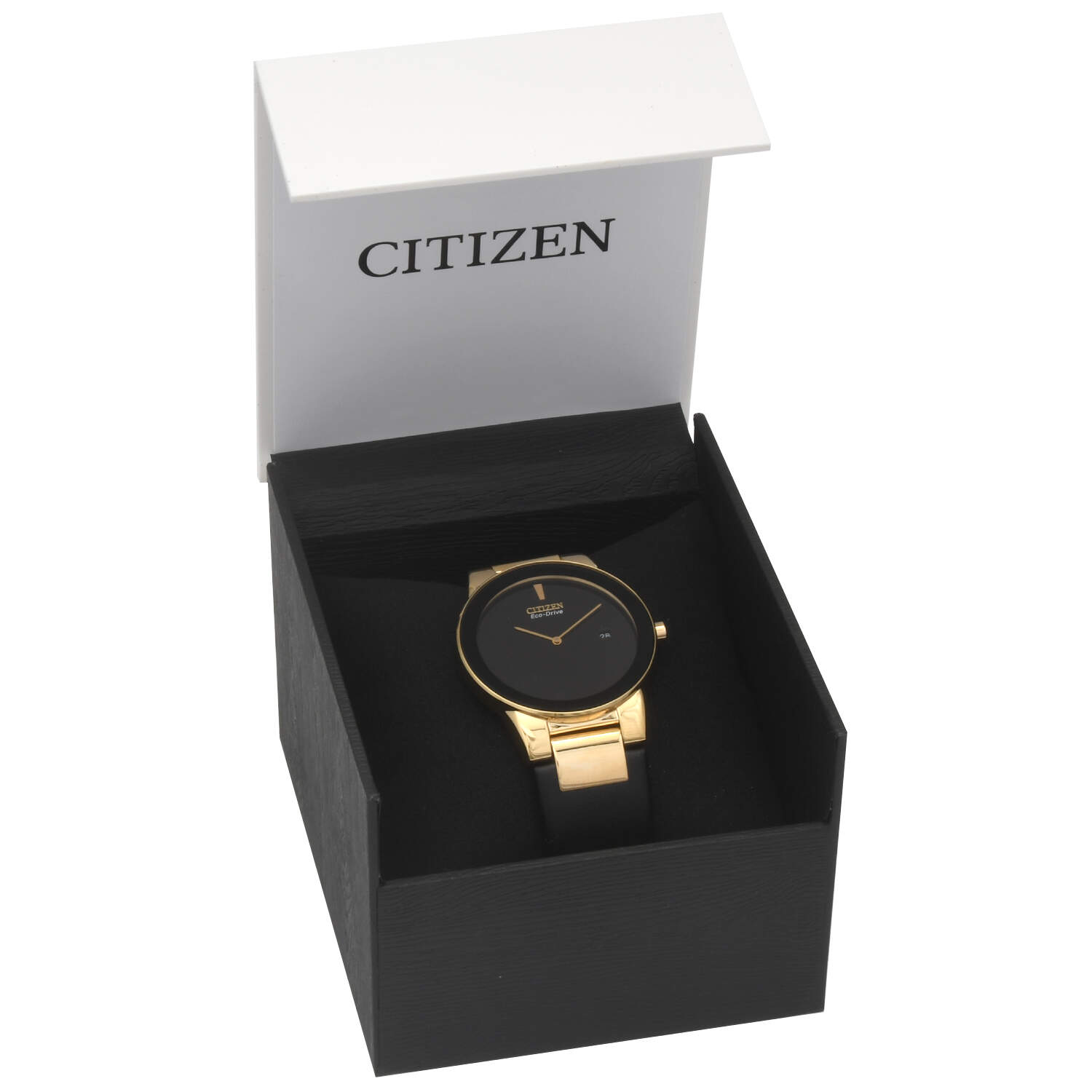 Citizen Axiom Gold PVD Black Dial Eco Drive Quartz Watch-10