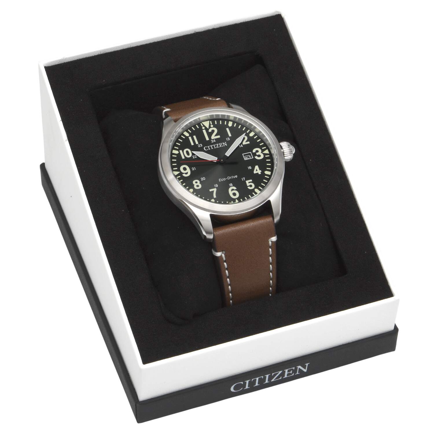 Citien Mens Eco Drive Garrison BM6838-09X with Green Dial-10