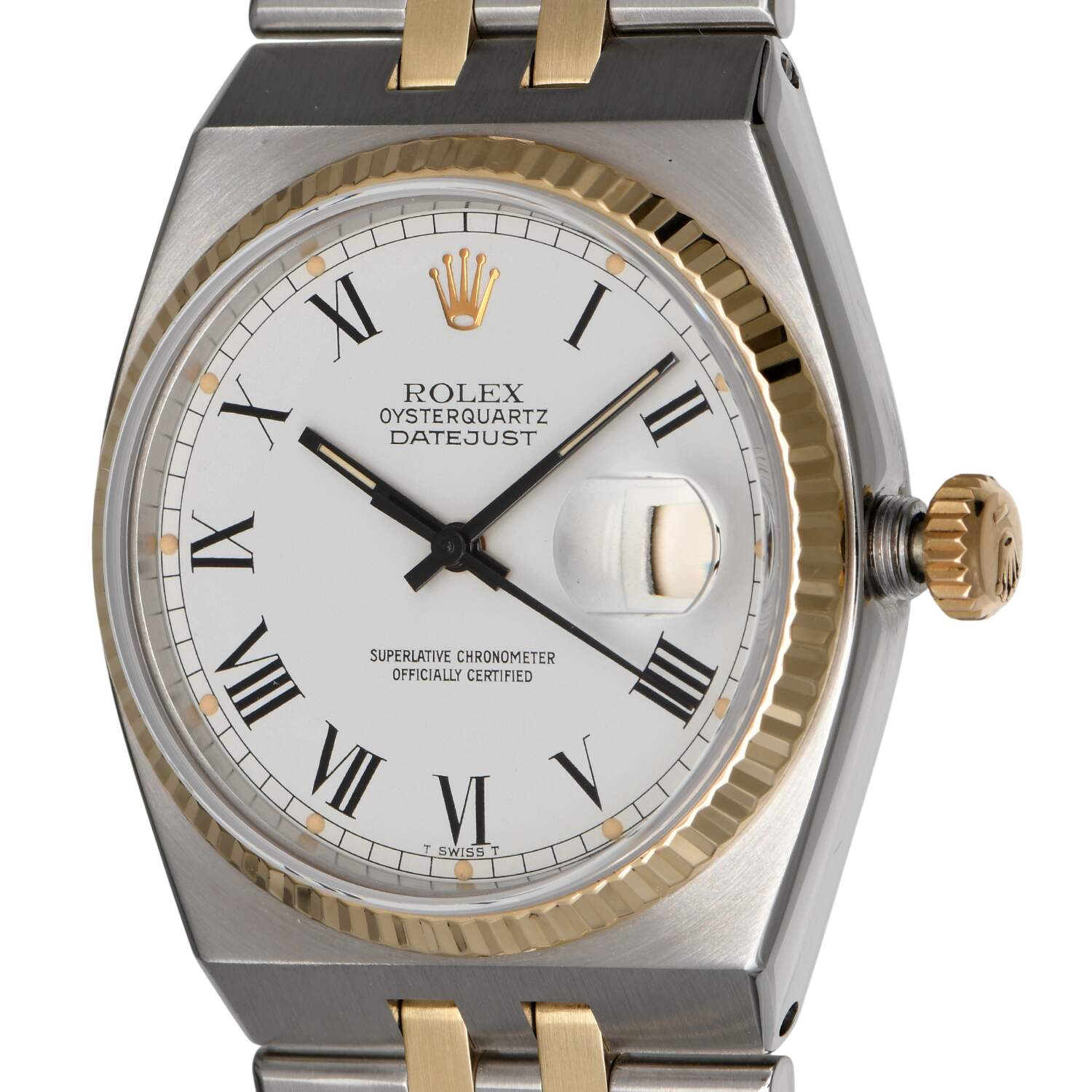 Rolex Oysterquartz 17013 with Buckley Roman Numeral White Dial Circa 1980-5