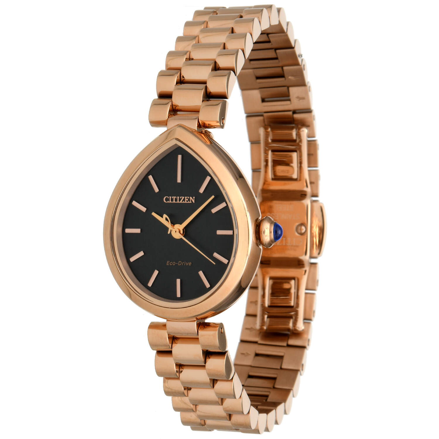 Citizen Rainell Rose Gold PVD Black Dial Eco Drive-1
