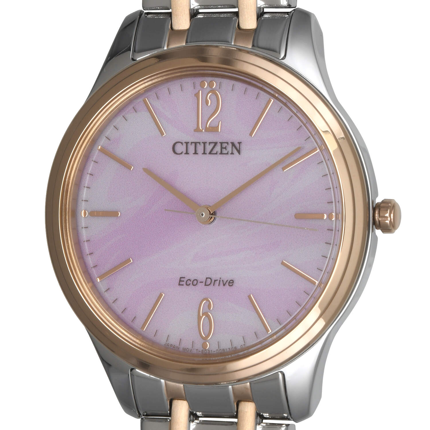 Citizen Pink Dial Two Tone Eco Drive Quartz Watch-7