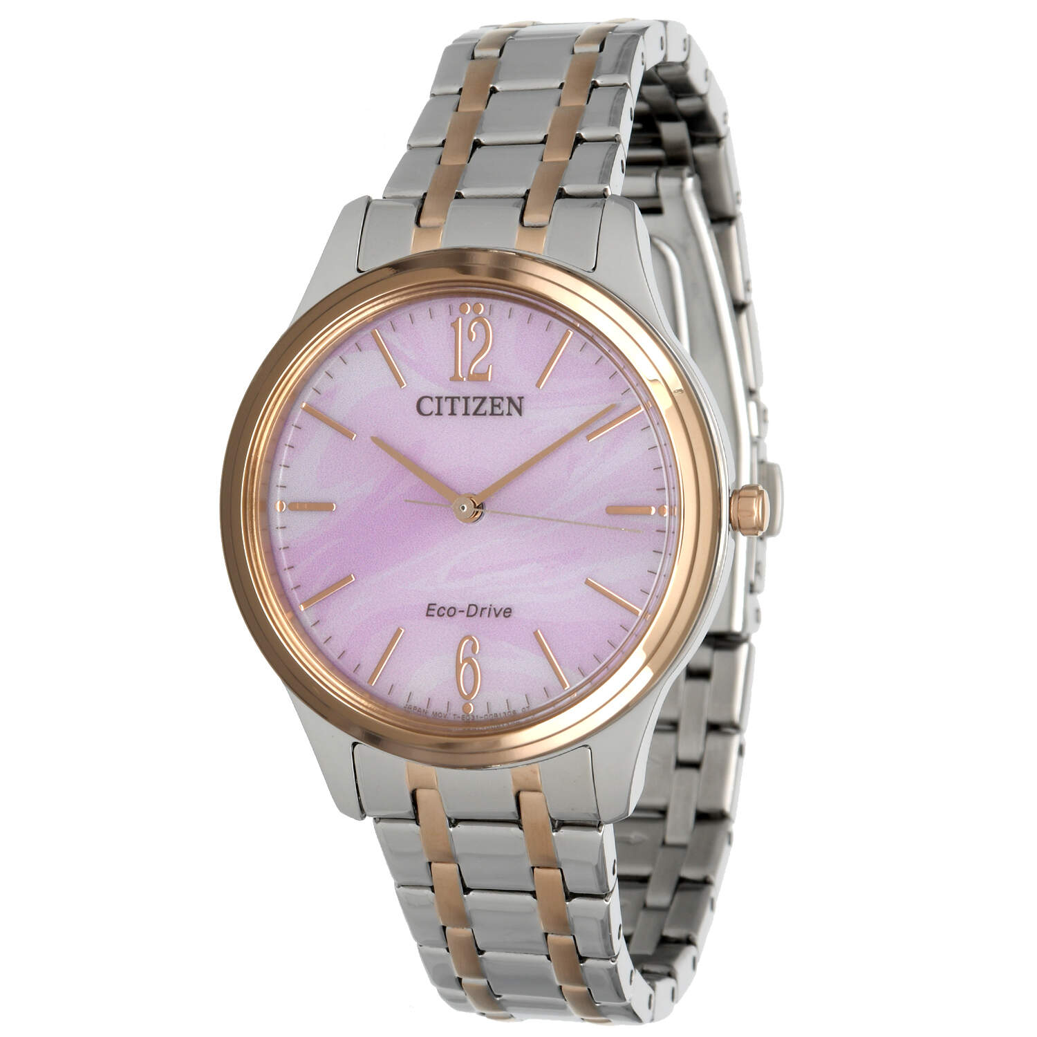 Citizen Pink Dial Two Tone Eco Drive Quartz Watch-1