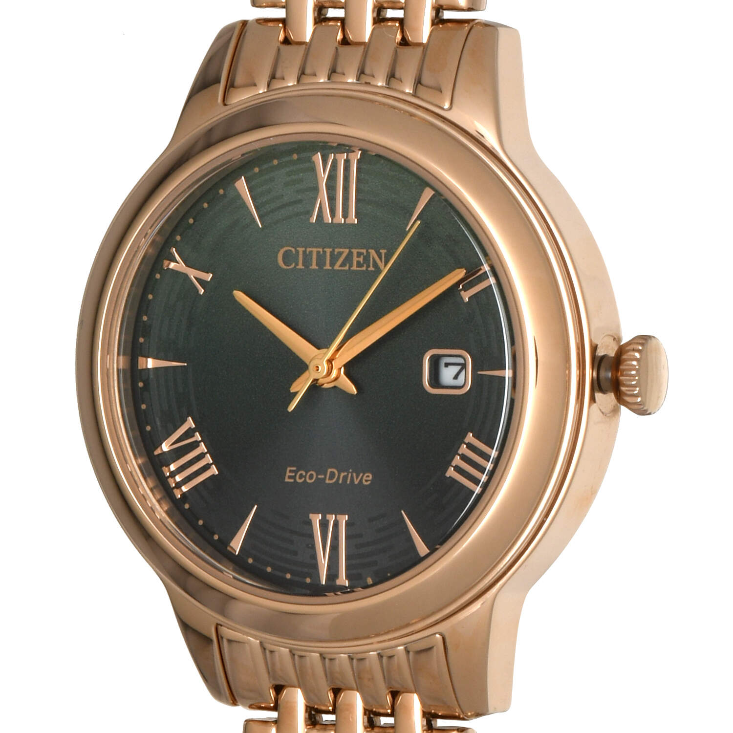 Citizen Green Dial Eco Drive Quartz Watch-6