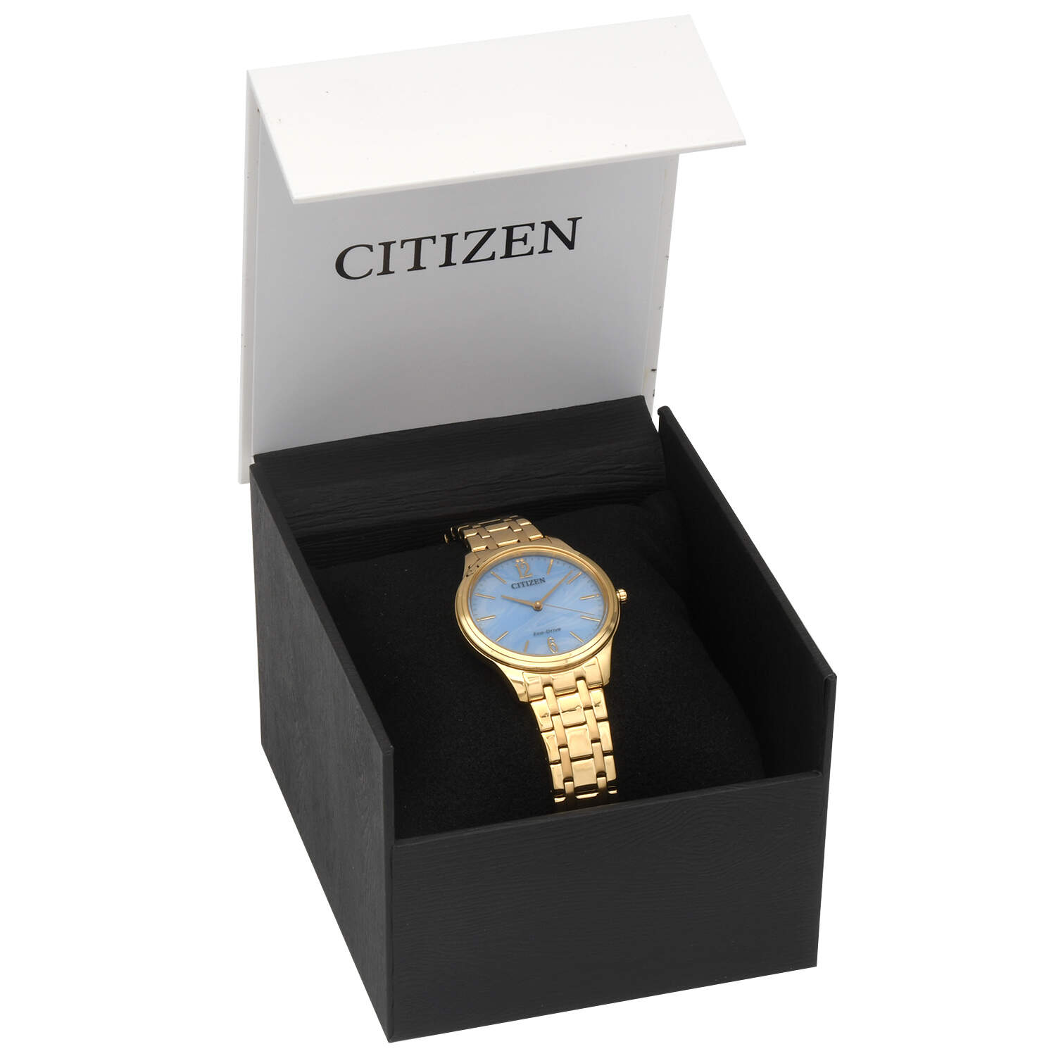 Citizen Eco Drive Gold PVD Mother of Pearl Quartz Watch-10