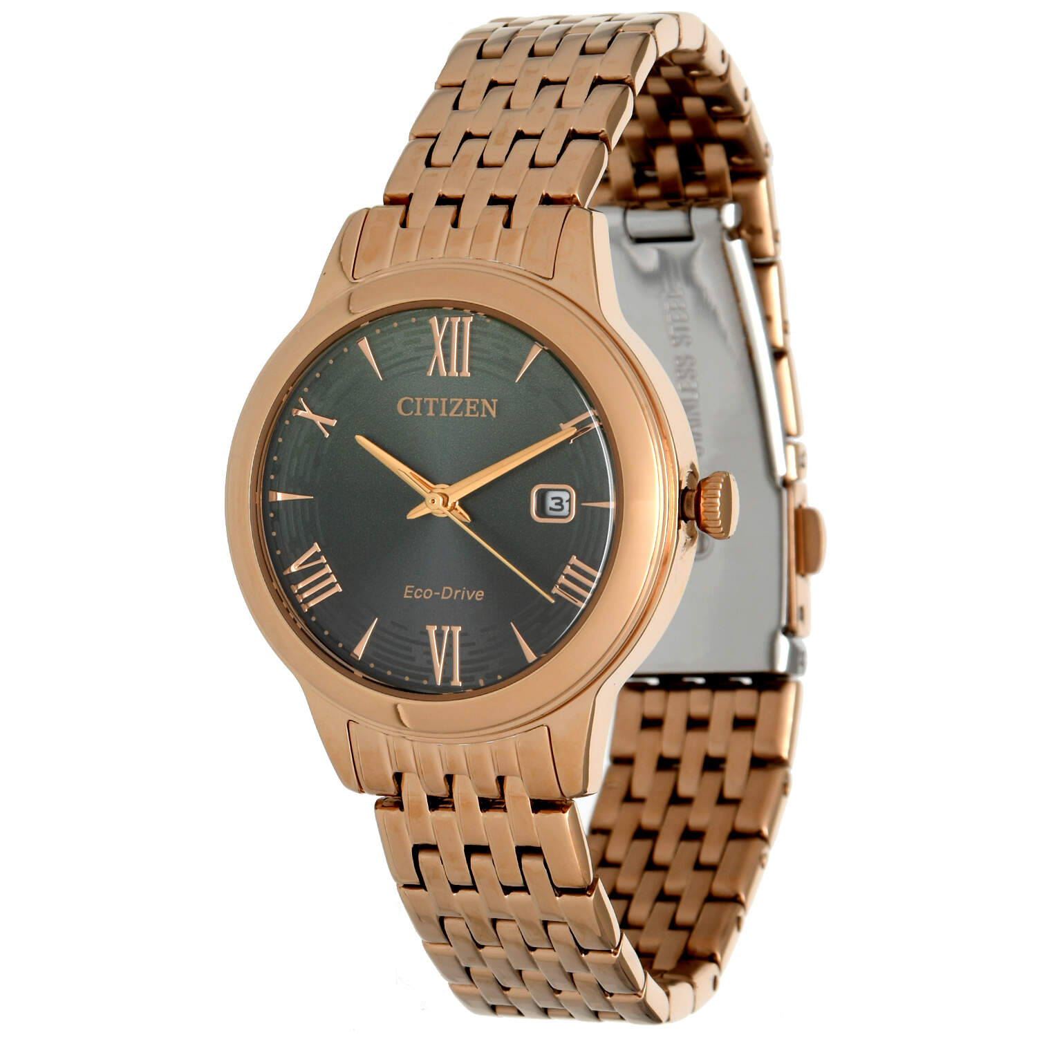 Citizen Green Dial Eco Drive Quartz Watch-1