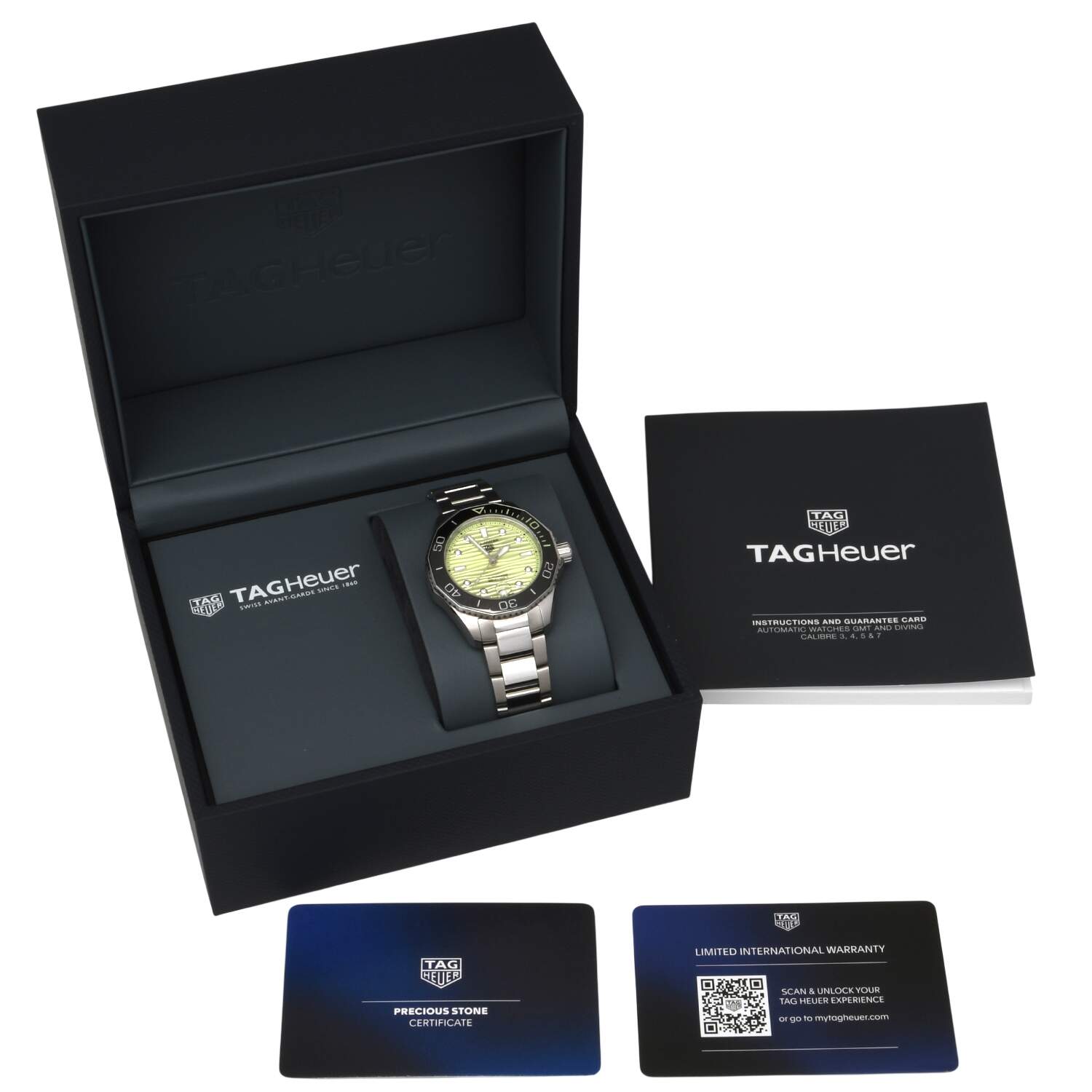 TAG Heuer Aquaracer 36mm with Green dial and Diamond Hour Markers-11