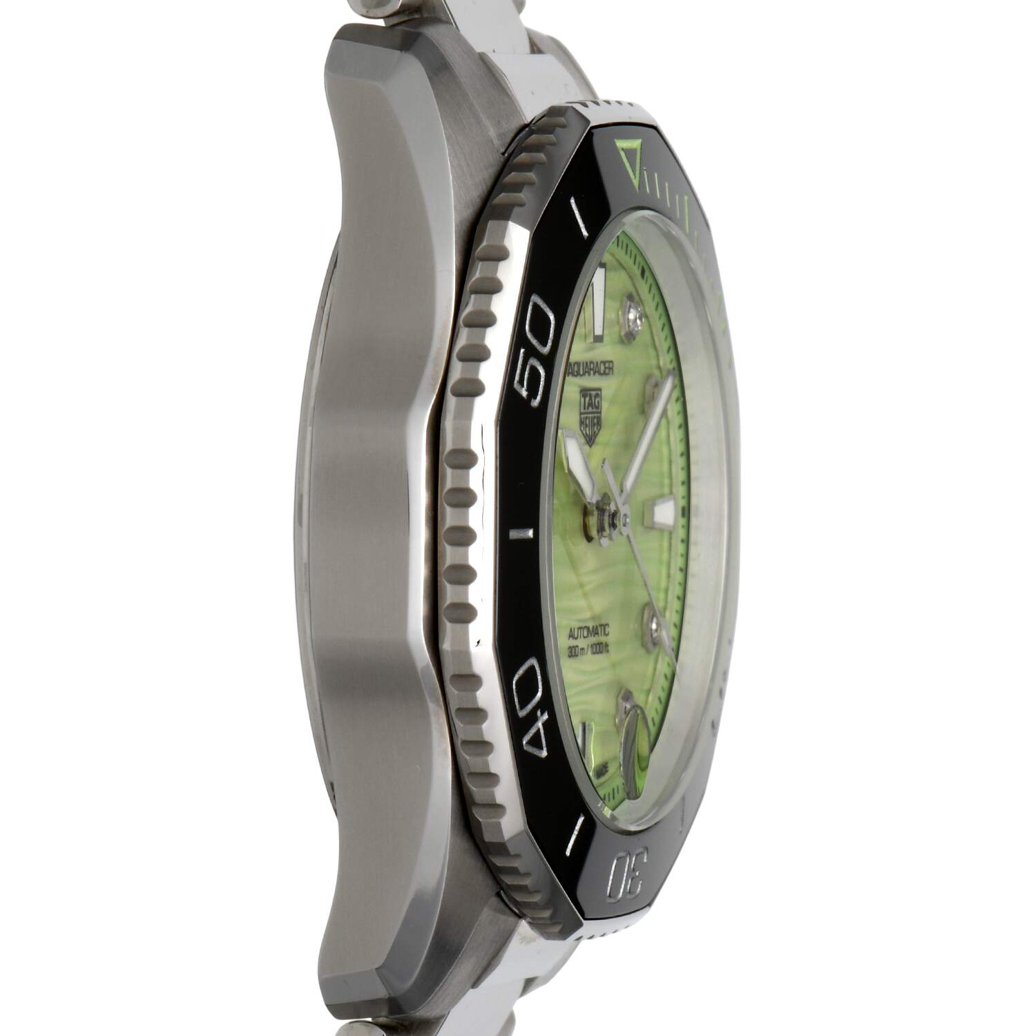 TAG Heuer Aquaracer 36mm with Green dial and Diamond Hour Markers-6