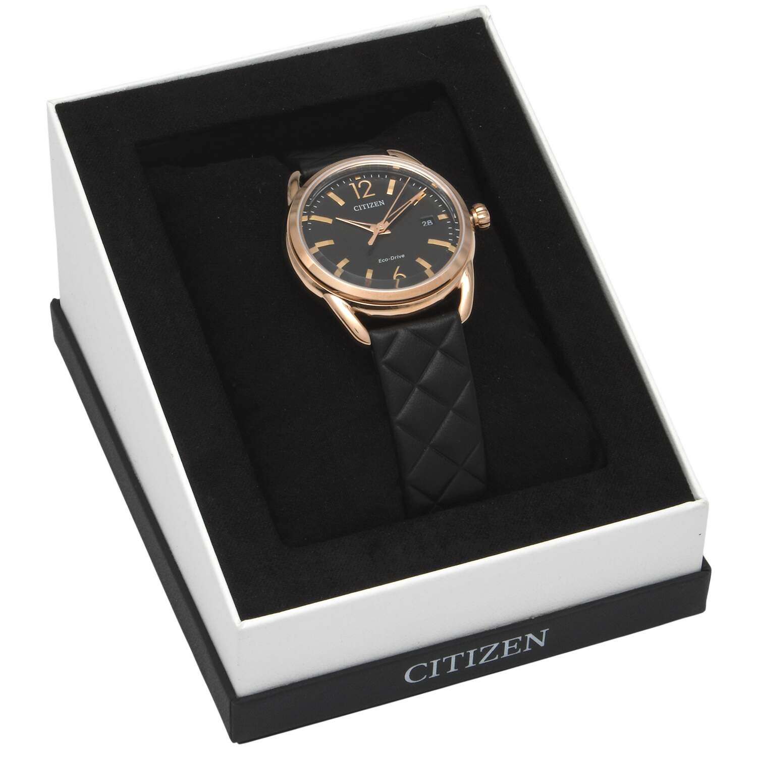 Citizen Ladies Eco Drive Weekender Rose PVD Quilted Strap-10