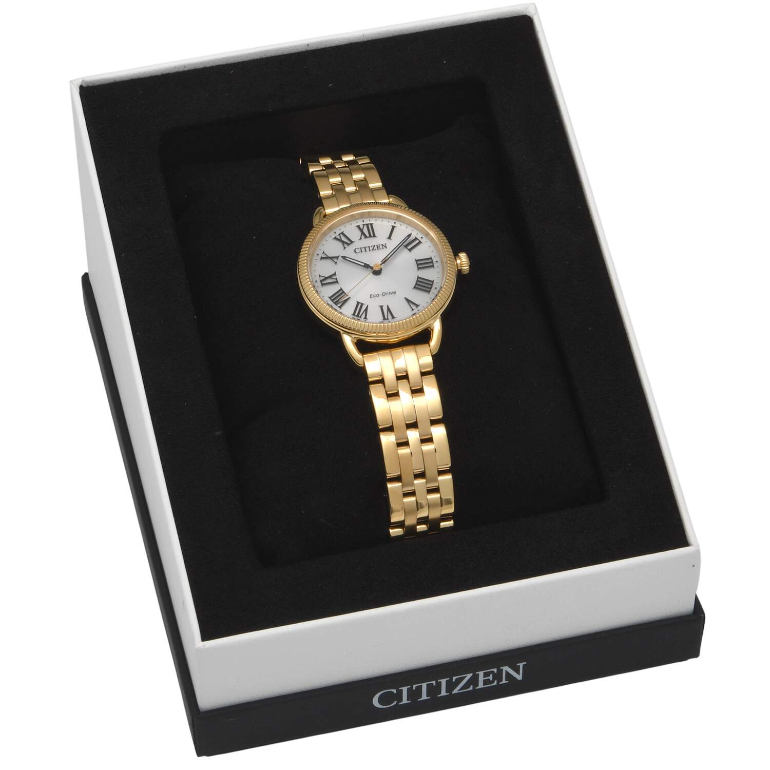 Citizen Ladies Eco Drive Classic Coin Edge Gold PVD-10
