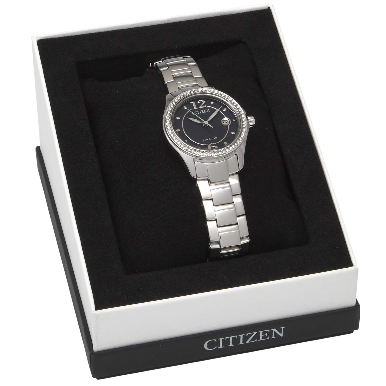 Citizen Ladies Silhouette Crystal Eco Drive Blue Dial-9