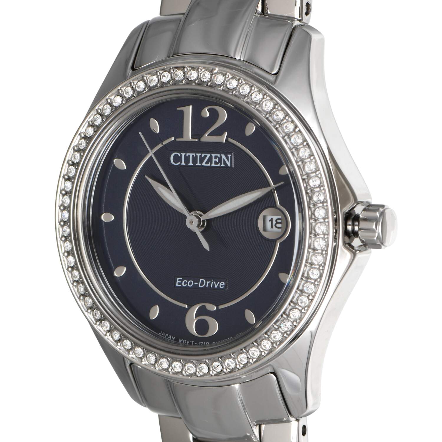 Citizen Ladies Silhouette Crystal Eco Drive Blue Dial-6