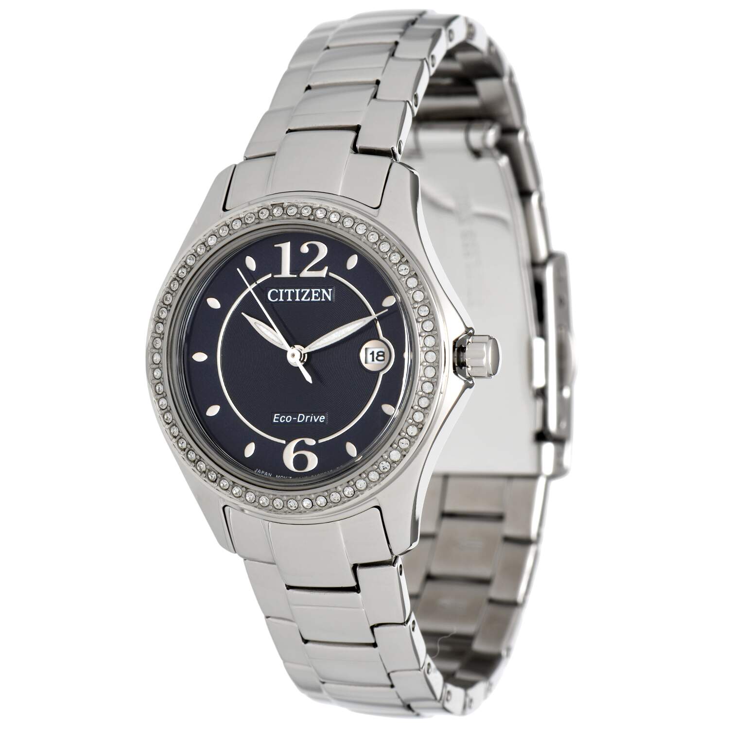 Citizen Ladies Silhouette Crystal Eco Drive Blue Dial-1