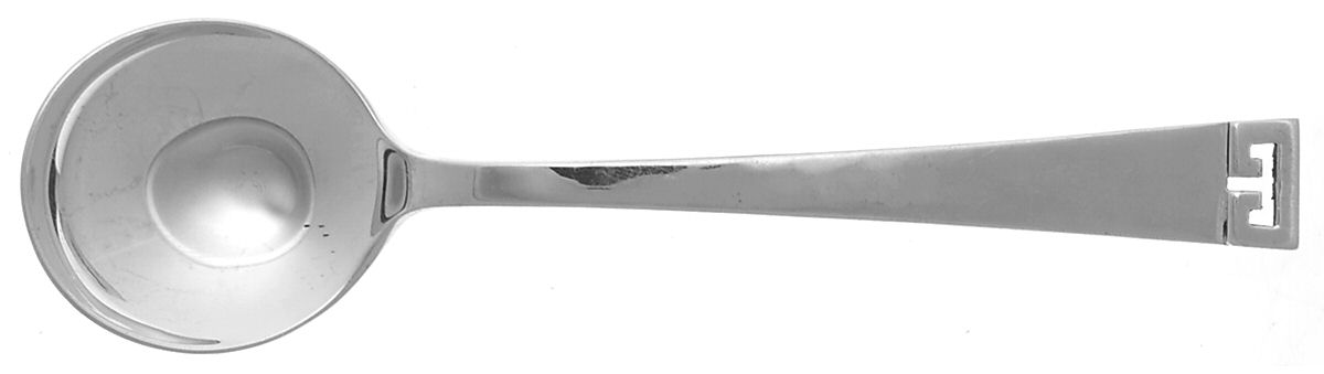 Chinese Key (Sterling, 1969) Round Bowl Soup Spoon (Bouillon) by Allan Adler-1