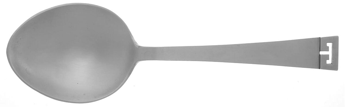 Chinese Key (Sterling, 1969) Vegetable Serving Spoon (Solid) by Allan Adler-1