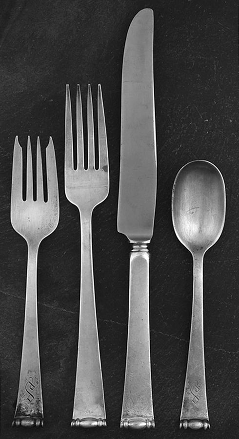 Modern Georgian (Sterling) 4 Piece Dinner Size Setting by Allan Adler-1
