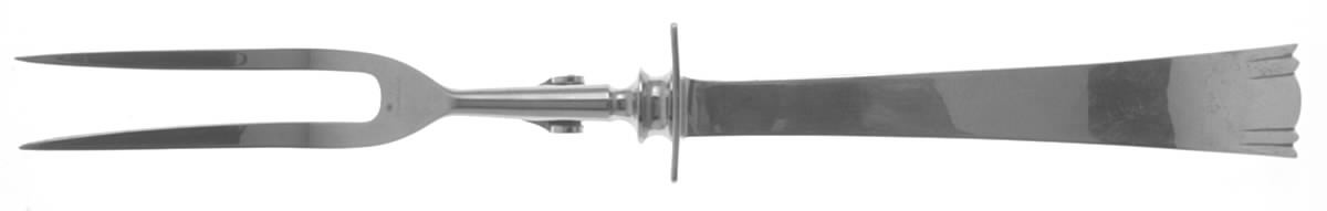 Modern Georgian (Sterling) Large Stainless-Prong Roast Carving Fork by Allan Adler-1