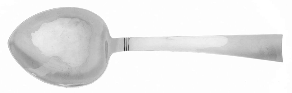 Sunset (Sterling) Solid Oversize Vegetable Serving Spoon by Allan Adler-1