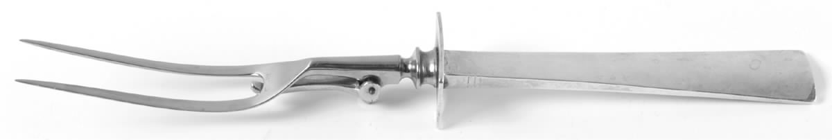 Sunset (Sterling) Large Stainless-Prong Roast Carving Fork by Allan Adler-1