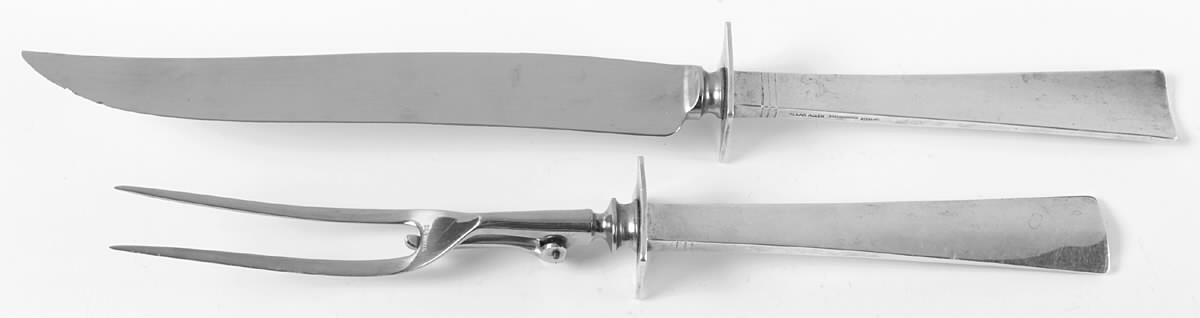 Sunset (Sterling) Large 2-Piece Roast Carving Set w/Stainless Blade by Allan Adler-1