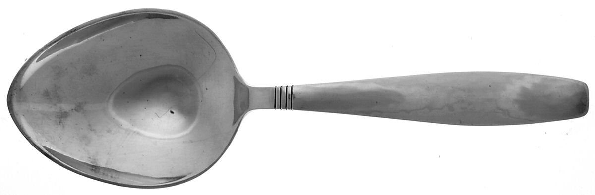 Swedish Modern (Sterling) Solid Oversize Vegetable Serving Spoon by Allan Adler-1