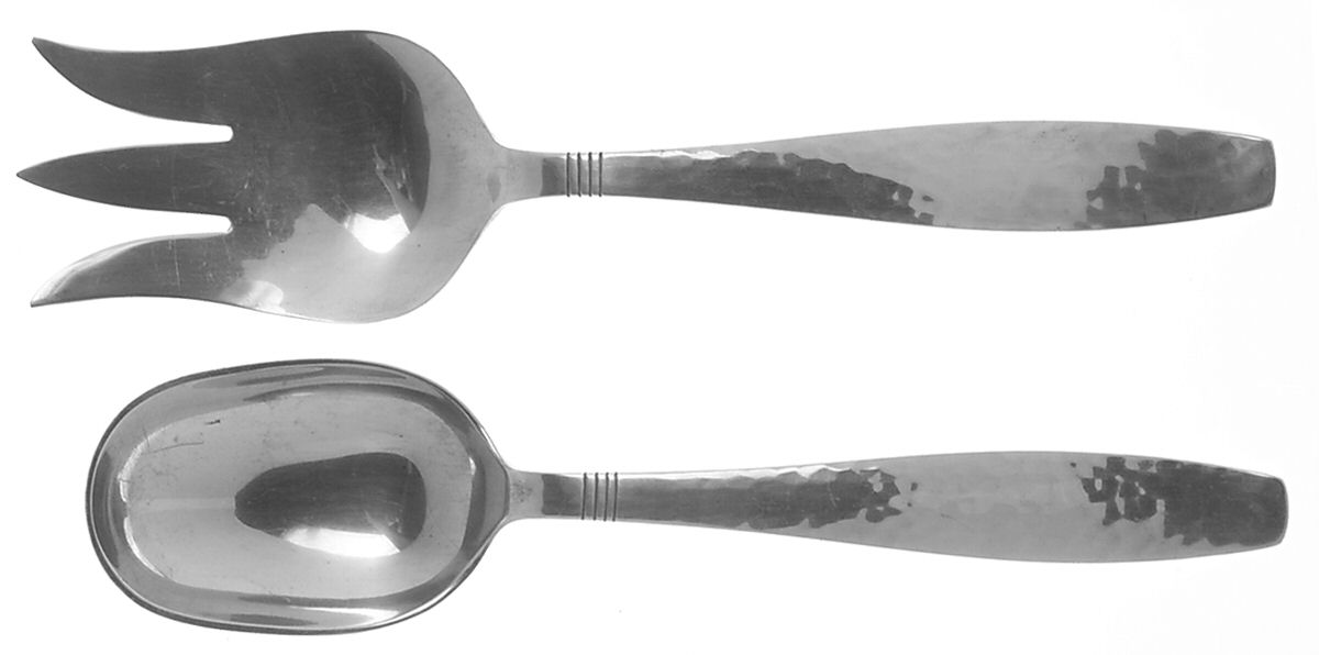 Swedish Modern (Sterling) (2 Pc) Solid Salad Set by Allan Adler-1